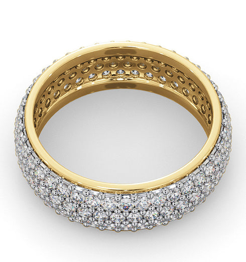 Mens 2ct H/Si Diamond 18K Gold Full Band Ring
